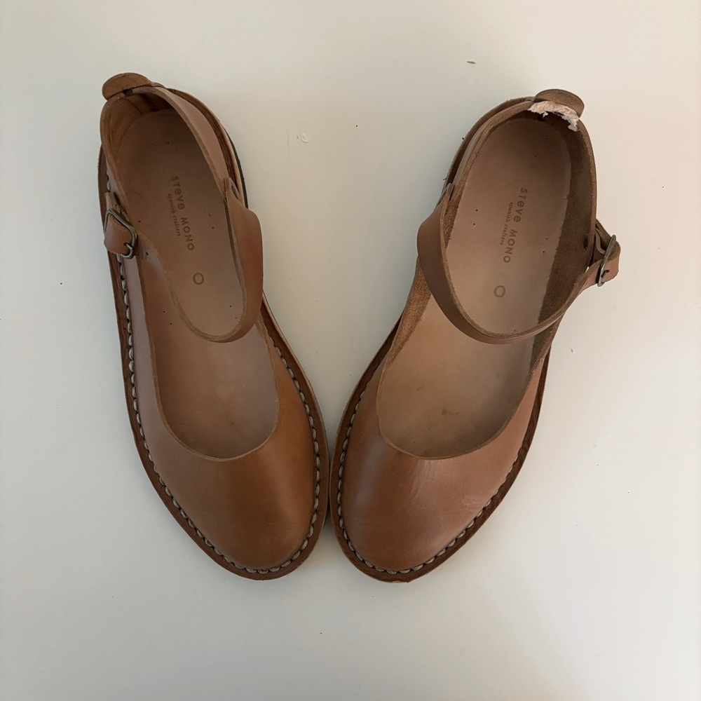 STEVE MONO Artisinal Pumps in camel NWOT